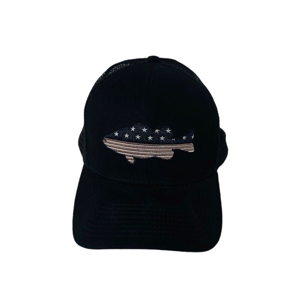 Avid Gear Snap Back Hat Black American Fishermen’s Mesh Adult One Size